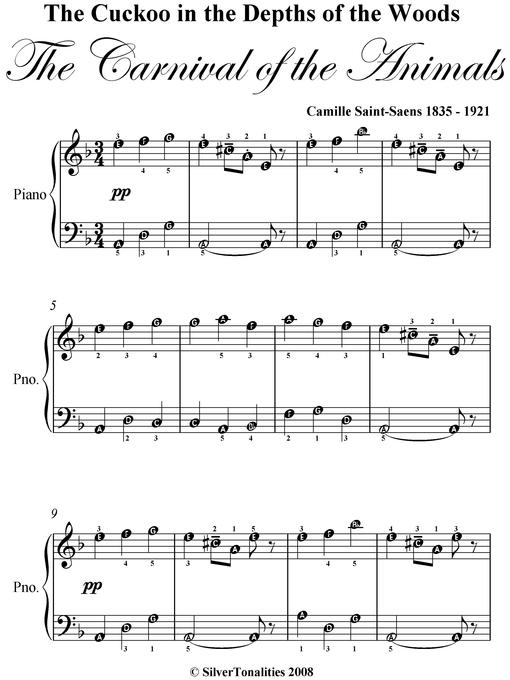 Title details for Cuckoo in the Depths of the Woods Carnival of the Animals Easy Piano Sheet Music by Camille Saint Saens - Wait list